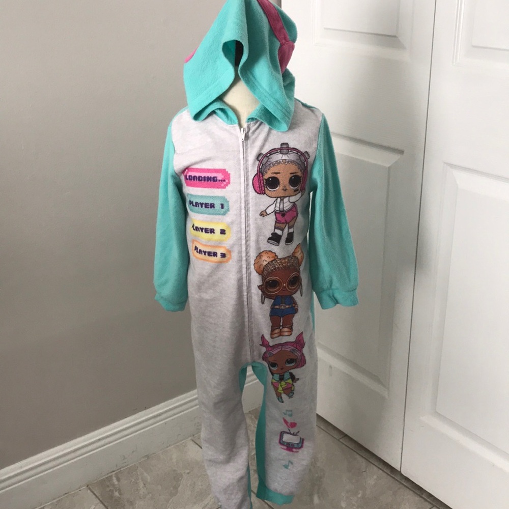 LOL Surprise Hooded Union Suit One-Piece Fleece Lounge or Sleepwear | XS